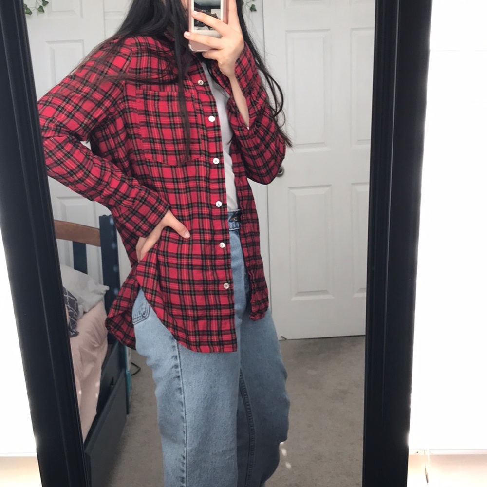 H&M red black flannel classic